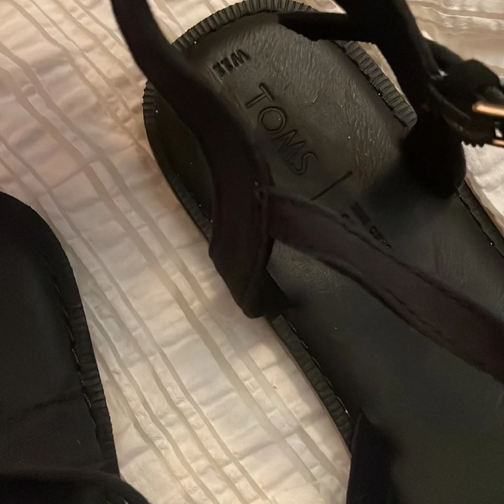 Toms Lexie Black Canvas/Geometric Woven Sandal. Size 11. NWOT🔹FIRM🔹 - Picture 2 of 13